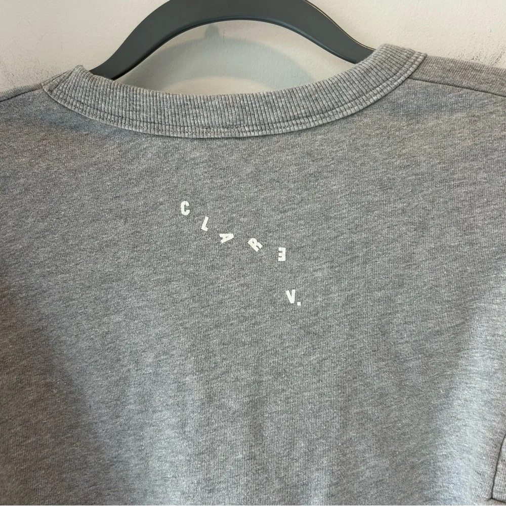 Clare V Channel Quilted Sweatshirt Grey Size XL - Picture 11 of 11